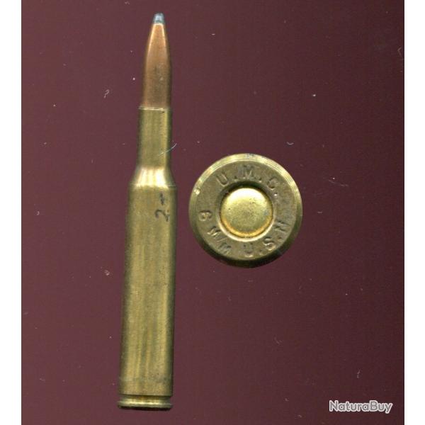 6 mm US Lee Navy - RARE calibre US - marquage : U.M.C. 6 m/m USN - balle cuivre pointue 1/2 blinde