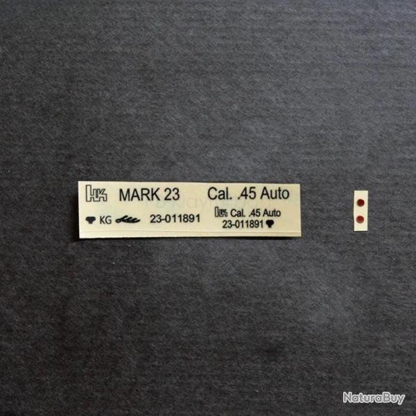 Marquage adhsif en mtal MK23 - Noir