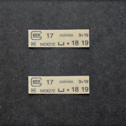 Marquage adhésif métal Glock - Argent x2