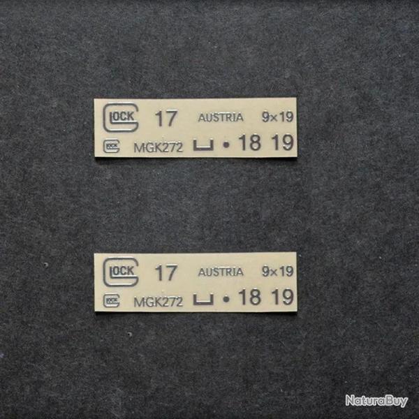 Marquage adhsif mtal Glock - Argent x2