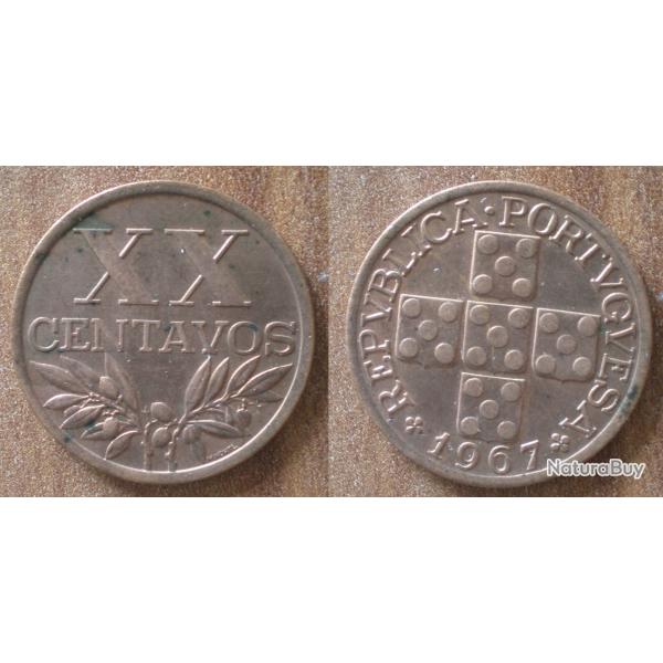 Portugal 20 Centavos 1967 Piece Europe Centavo Escudos