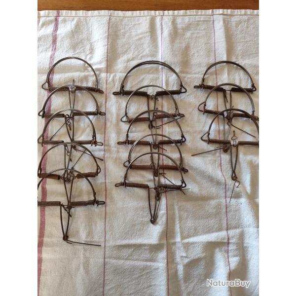Lot de treize petits piges  oiseaux