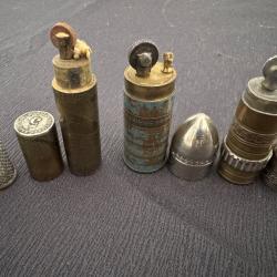 Lot de 5 Beau briquet de poilu - art de tranchée WW1 - douille laiton format cartouche