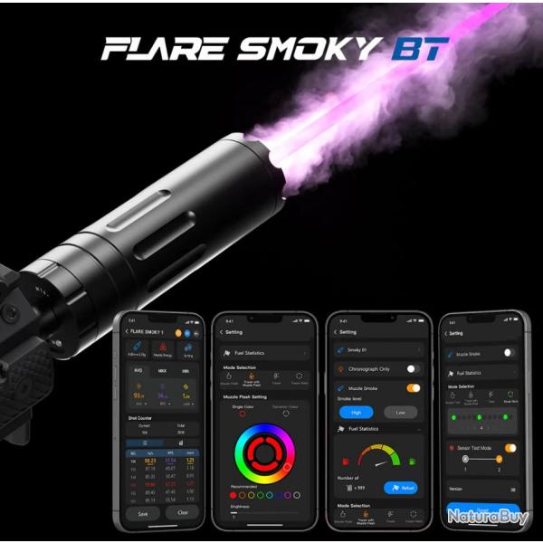 Silencieux Tracer Fume E-shooter FLARE Smoky Bluetooth & Chrony