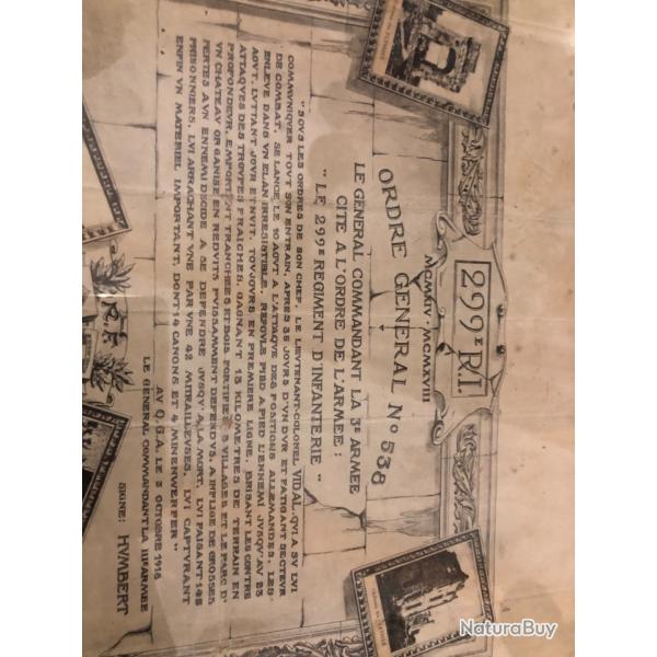 Citation rgimentaire premire guerre mondiale et divers fascicules