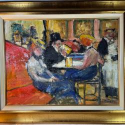 Corti Jacques scène de bar en 1900 huile sur panneau