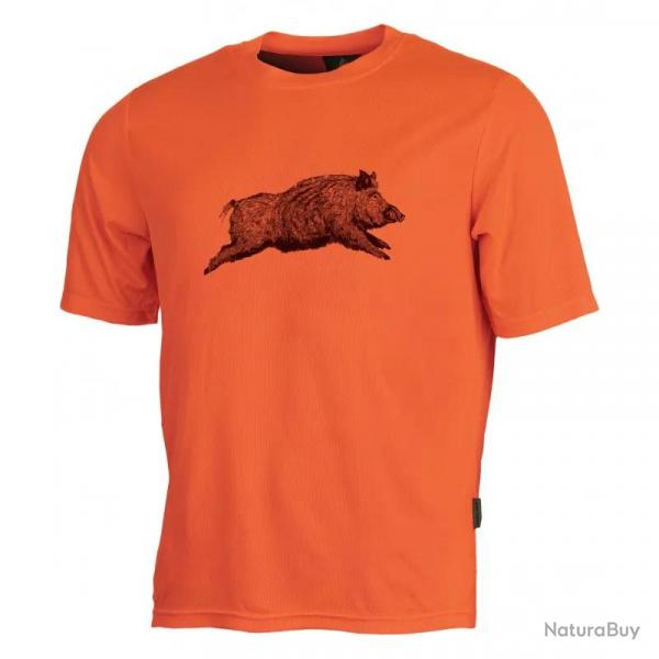 Tee shirt orange sanglier