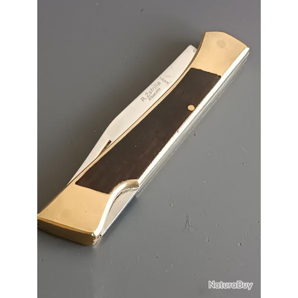 ANCIEN COUTEAU ALBACETE, fermeture  pompe, manche bois PALISSANDRE