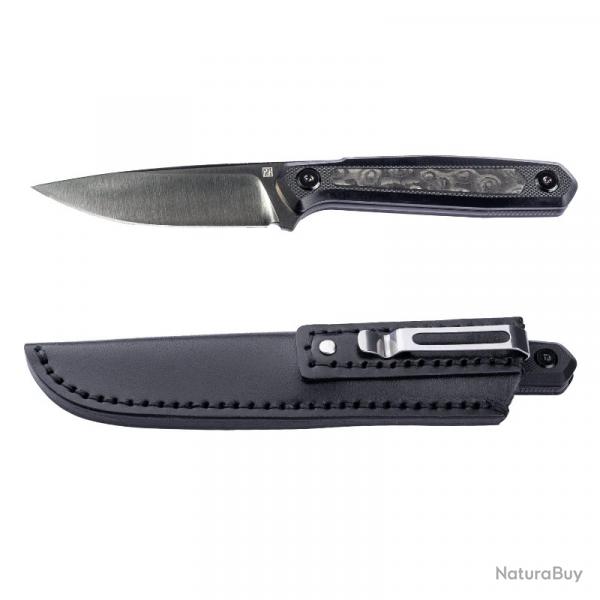Couteau Real Steel Dex Apex Lame Acier M390 Manche Carbone & Black G10 tui Kydex RS3501FD