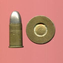 9.4 mm pour revolver hollandais Mle 1874 - étui laiton de 21 mm de long - RARE balle nickel