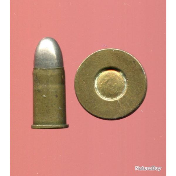9.4 mm pour revolver hollandais Mle 1874 - tui laiton de 21 mm de long - RARE balle nickel