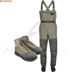 Pack waders SIMMS Tributary Basalt + chaussures feutres LL 9-11