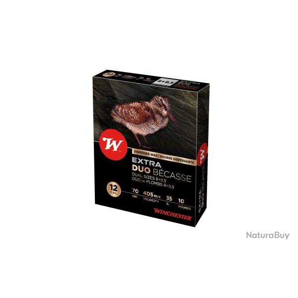 Cartouches Winchester Extra Duo Bcasse 35g BD Plombs n8 + 9.5 - Cal.12 x1 boite