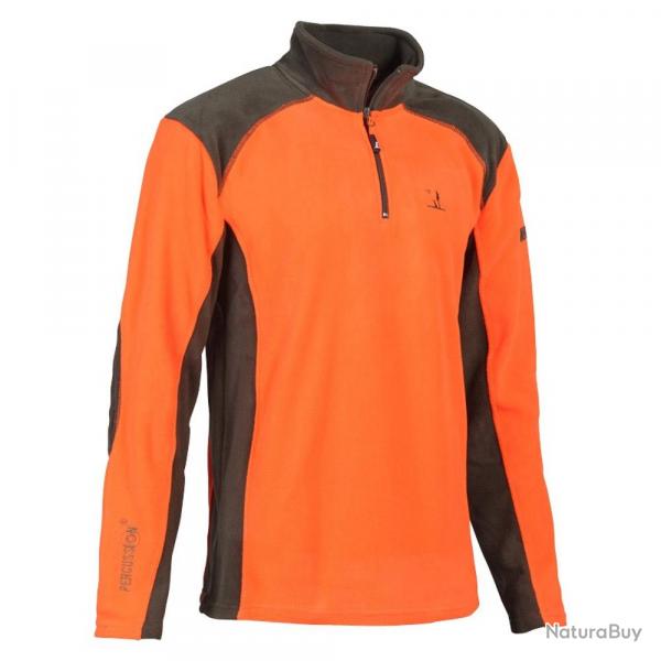 Polo Polaire Orange 220g/m Polyester Col Zipp CE