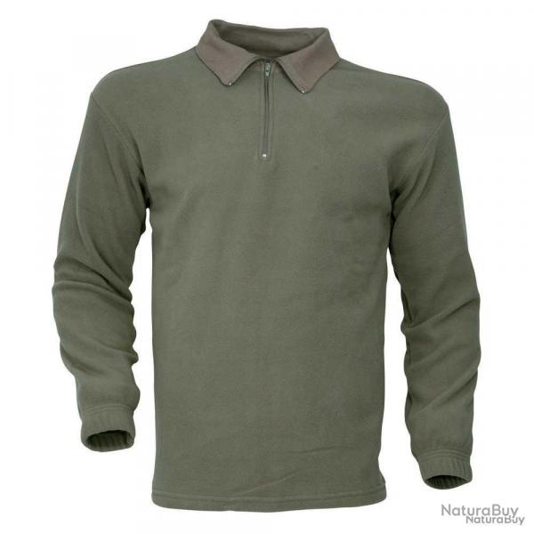 Chemise F1 Polaire Kaki 100 Polyester 220g m Col Zipp