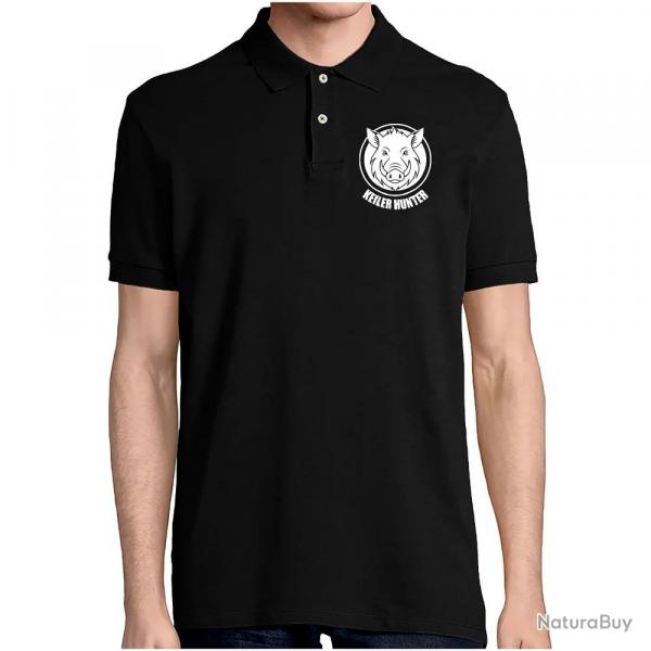 Polo Keiler Hunter noir 100 coton manches courtes logo 3