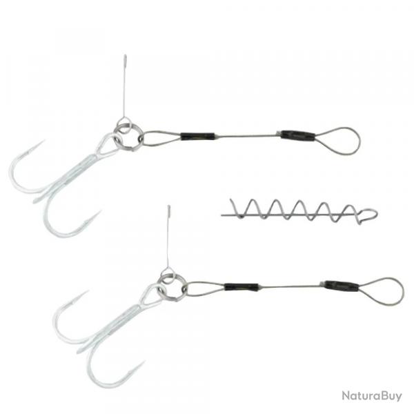 Montage hameon triple robuste prt  l'emploi pche vifs