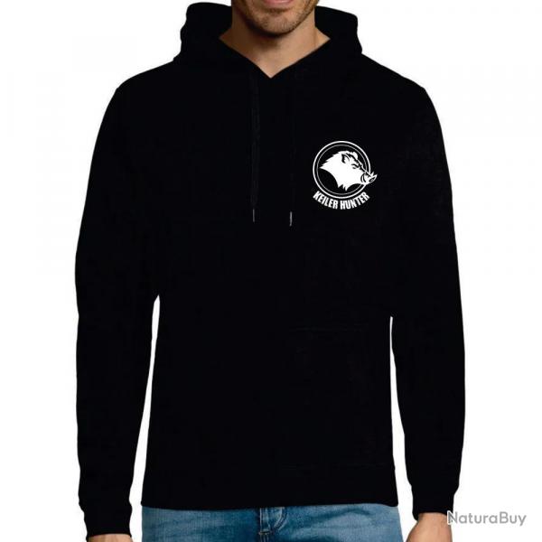 Sweat Keiler Hunter noir capuche coton logo 2XL
