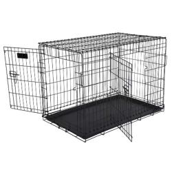 Cage métal grillagée avec plateau noir 107 x 70 x 75 cm