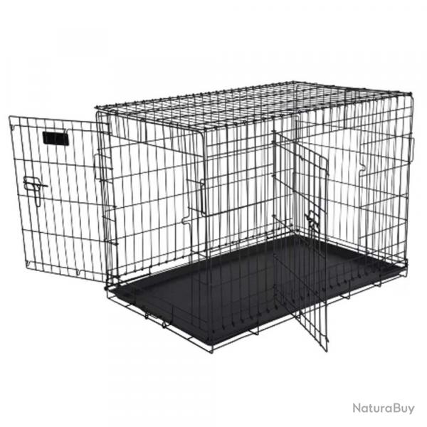 Cage mtal grillage avec plateau noir 107 x 70 x 75 cm