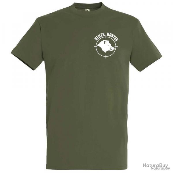 T-Shirt Keiler Hunter kaki 100% coton manches courtes logo 1