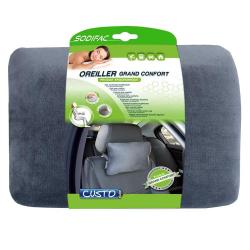 Oreiller voiture mousse mémoire forme housse lavable sangle