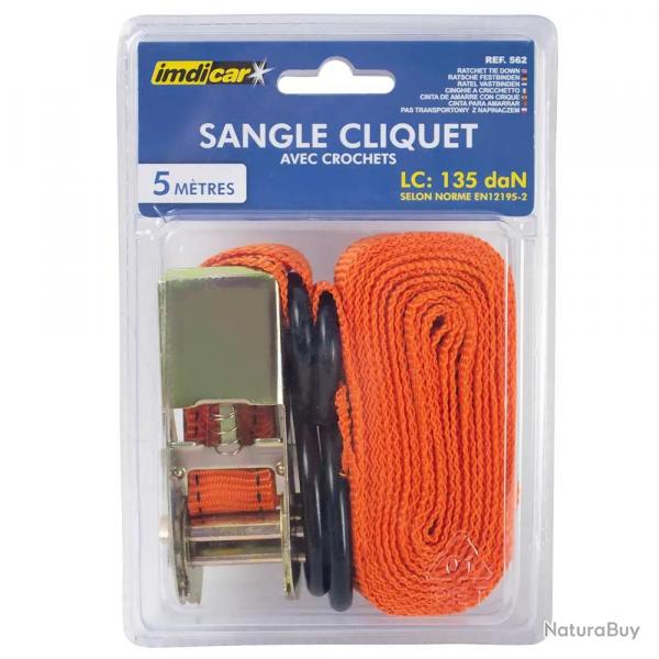 Sangle  cliquet 5m avec crochets en S - Arrimage scuris
