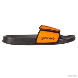 Sandales claquettes Browning Buckmark noir orange