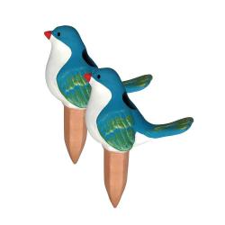 Lot de 2 Piquets arroseurs oiseaux terre cuite 120ml 16x10x7,5cm