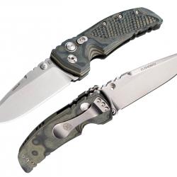 Couteau Hogue Knives EX-01 Lame Drop Point Acier 154CM Manche Green G10 G-mascus USA HO34178