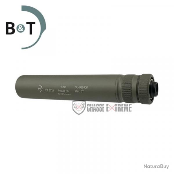 Silencieux B&T Impuls-IIA 1/2x28 Cal 9x19 pour Glock Vert Od