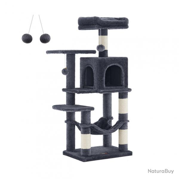 Arbre à chat hamac tour de jeux 143 cm gris 2_0003847