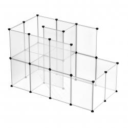 Enclos modulable parc pour cochons d'inde modulable 143 x 73 x 93 cm plastique transparent 12_00053