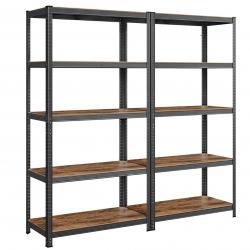 Étagère charge lourde métallique 200 x 100 x 50 cm 5 niveaux charge totale 875 kg (175 kg/niveau) é