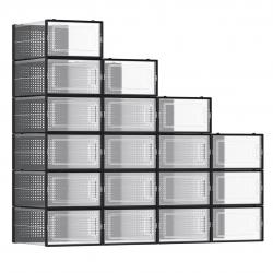 Boîtes à chaussures lot de 18 rangement chaussures pliable pour pointure jusqu'à 44 transparent et