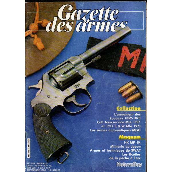 gazette des armes 159 , jumelles militaires , armement des zouaves 1852-1870, jouets, pche  l'arc