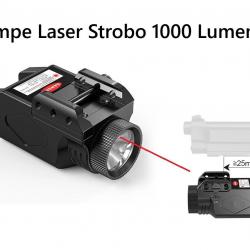 Lampe Laser Rouge sur batterie rechargeable 1000 Lumens Strobo