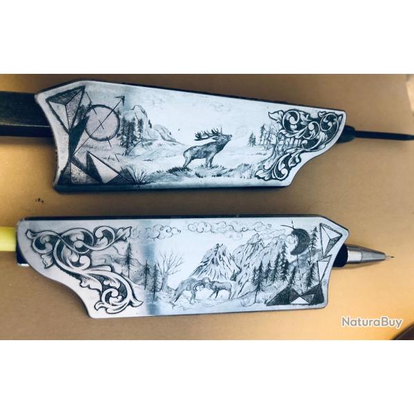 Paire de plaquettes blaser r93 graves main cerf/mouflon