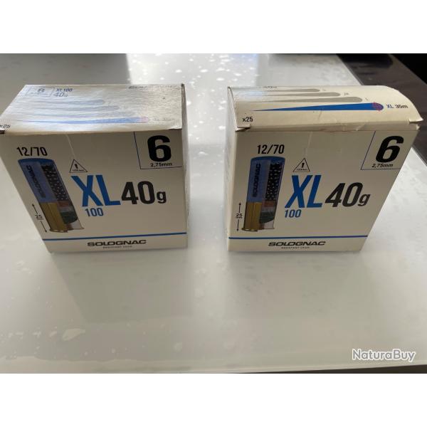 Cartouches chasse solognac XL100 40g en 12/70