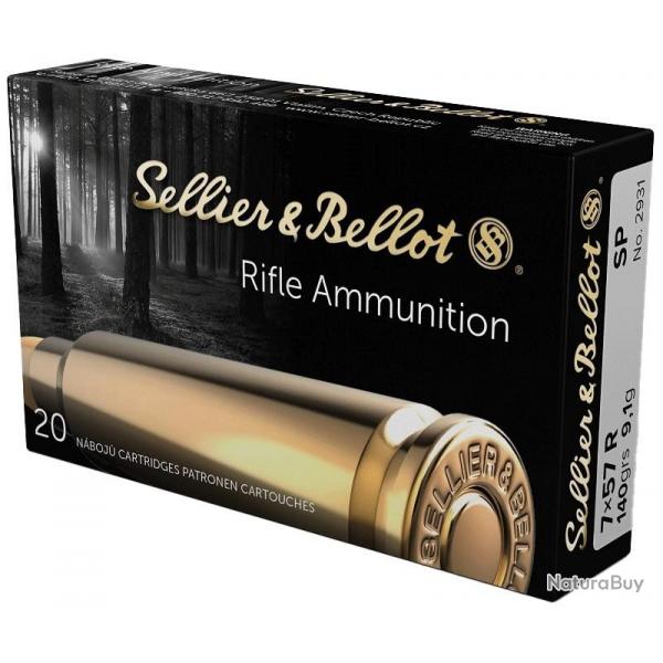 Cartouches SELLIER & BELLOT Calibre 7x57 R 140grs SP - Boite de 20 units