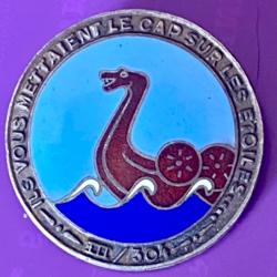 Insigne Rare 304e ar ARTILLERIE, DRAKKAR VIKING - Fond Bleu - SMF