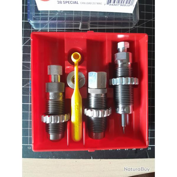 jeu d'outils lee + raccourcisseur de douille 38spl / 357mag