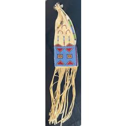 Rare à la vente sac à pipe sioux peau de cerf seedbeads indien des plaines