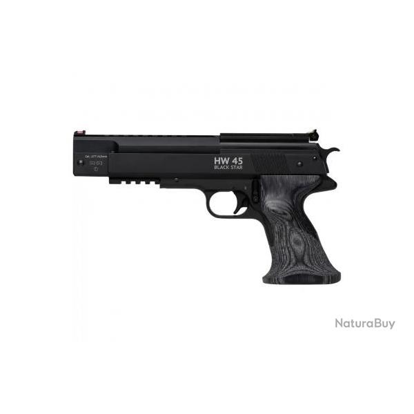 Pistolet plombs Weihrauch HW 45 Black Star 7.5 joules 4.5mm ou 5.5 mm - 5.5 mm
