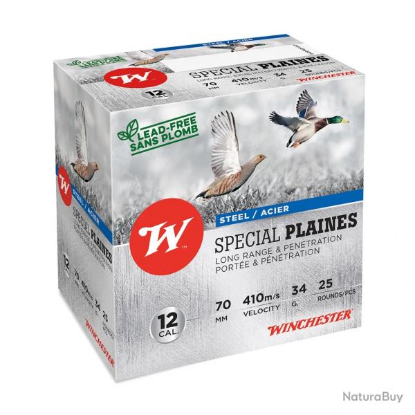 Cartouches Winchester Spcial Plaine 34g BJ Acier - Cal.12 x5 boites