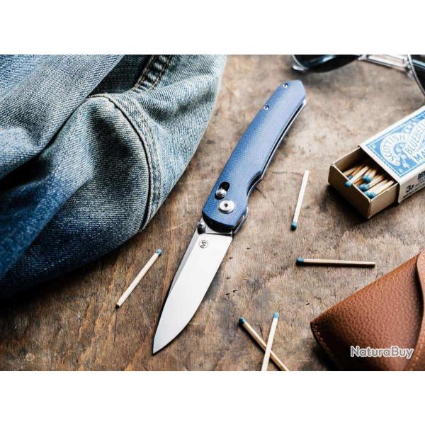 Bker Magnum Shango (01BM0003)  couteau pliant EDC en 440A, manche Micarta bleu, crossbar lock
