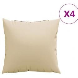 Coussins canapé lot de 4 beige 40x40 cm tissu polyester confort pratique intérieur extérieur