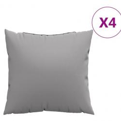 Coussins canapé lot de 4 gris 40x40 cm tissu polyester confort pratique intérieur extérieur