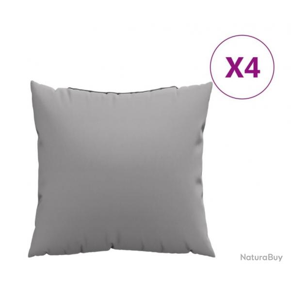 Coussins canap lot de 4 gris 40x40 cm tissu polyester confort pratique intrieur extrieur