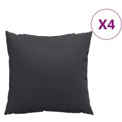 Coussins canapé lot de 4 noir 40x40 cm tissu polyester confort pratique intérieur extérieur